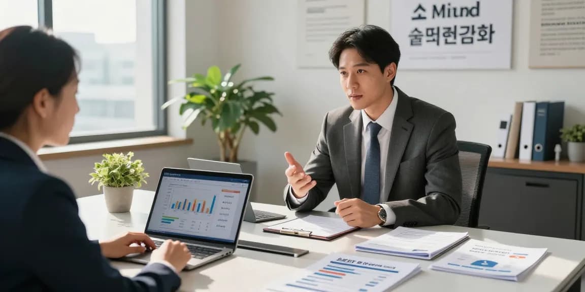 소액결제현금화에 대한 상담을 진행하는 금융 전문가의 사무실 모습