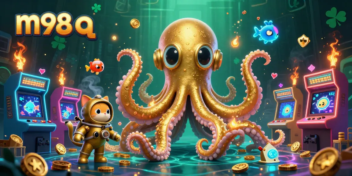 Engage in thrilling m98 q gaming adventures with a vibrant 3D casino-style illustration.