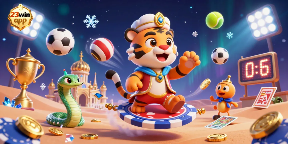 Bet on excitement with the engaging 23win app in this dynamic 3D casino scene.