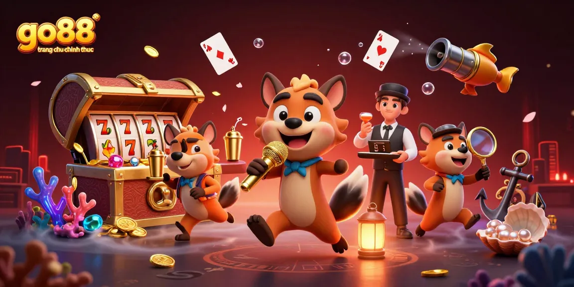 Engage in strategic fun at go88 trang chu chinh thuc with vibrant casino elements and hyena characters.