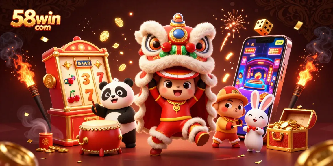 Experience the vibrant excitement of 58win com as charming characters engage in a lively casino atmosphere.