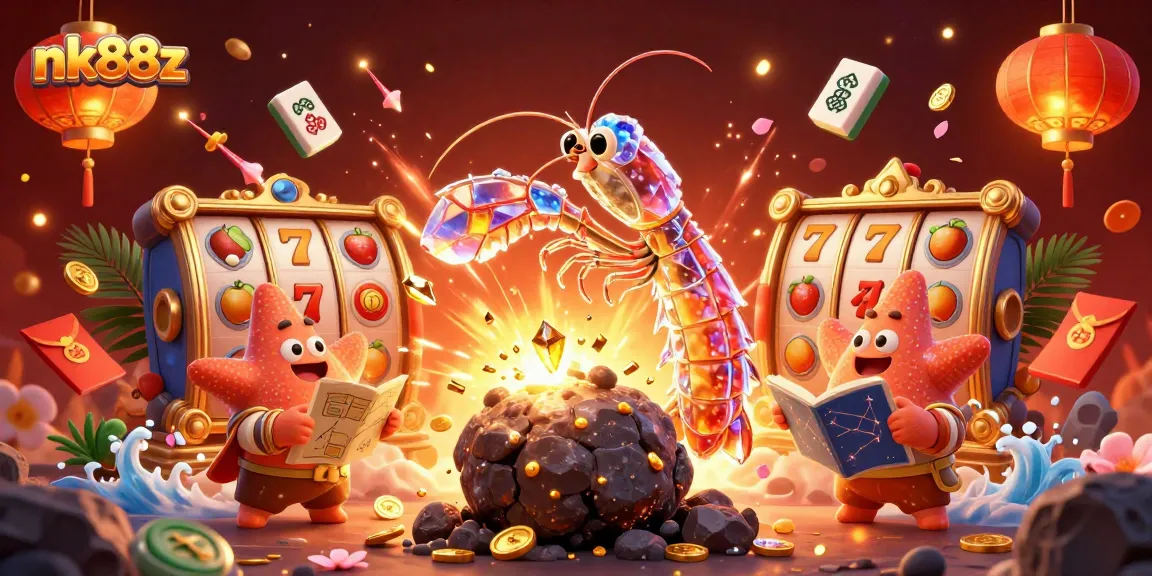 Engage with thrilling games at nk88z featuring a vibrant scene of jackpots and cosmic characters.