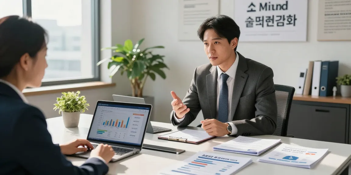 소액결제현금화에 대한 상담을 진행하는 금융 전문가의 사무실 모습