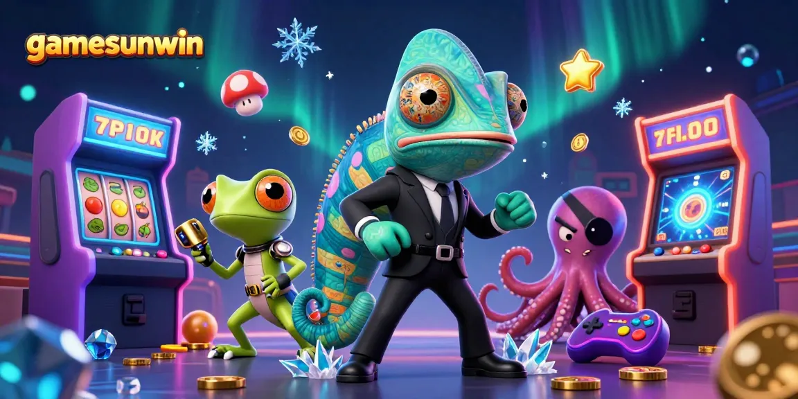Engage with gamesunwin's colorful casino adventures featuring slot reels and dynamic characters.
