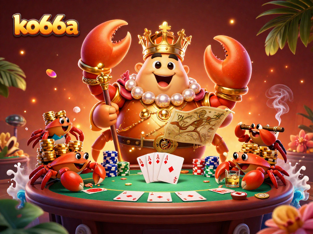Experience thrilling gameplay at ko66a through this vibrant 3D casino illustration featuring poker elements and rich details.