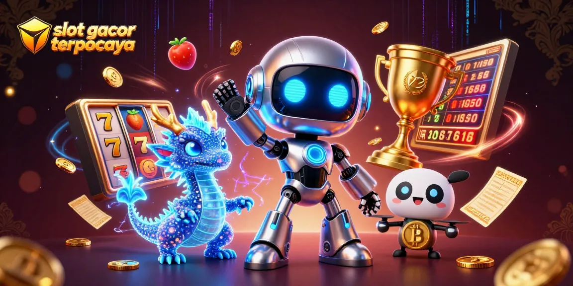 Engaging scene depicting slot gacor terpercaya with exciting slot reels and dynamic characters for players.