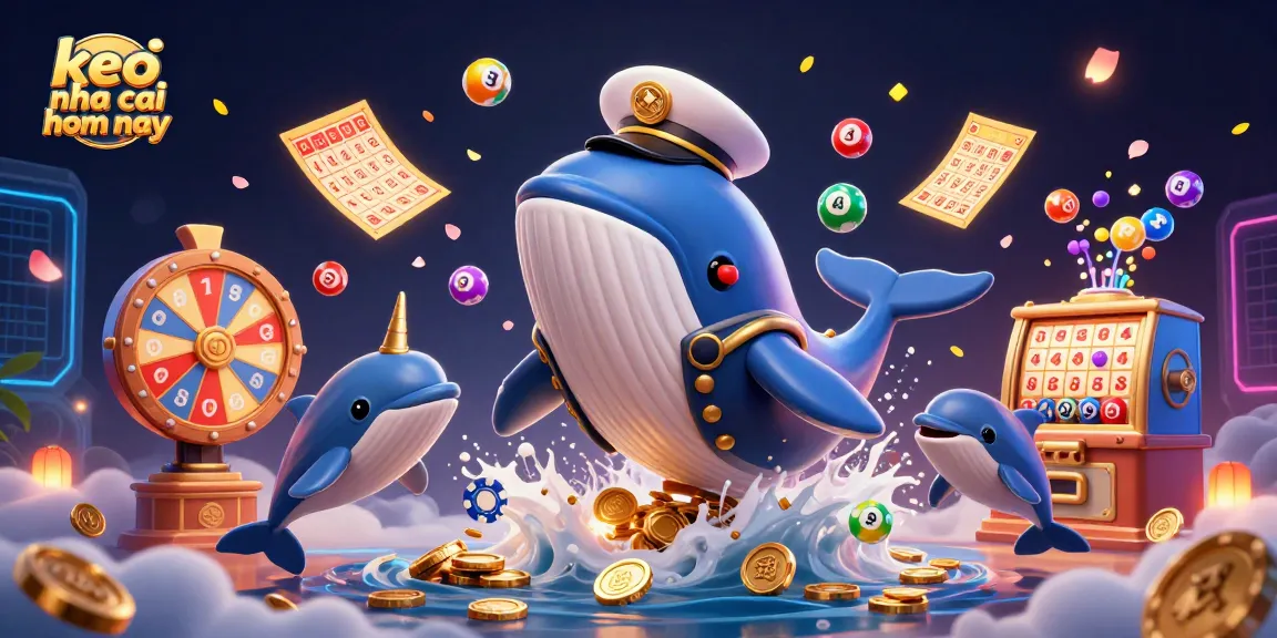 Engage with keo nha cai hom nay as playful dolphins and a friendly whale animate the vibrant gambling scene.