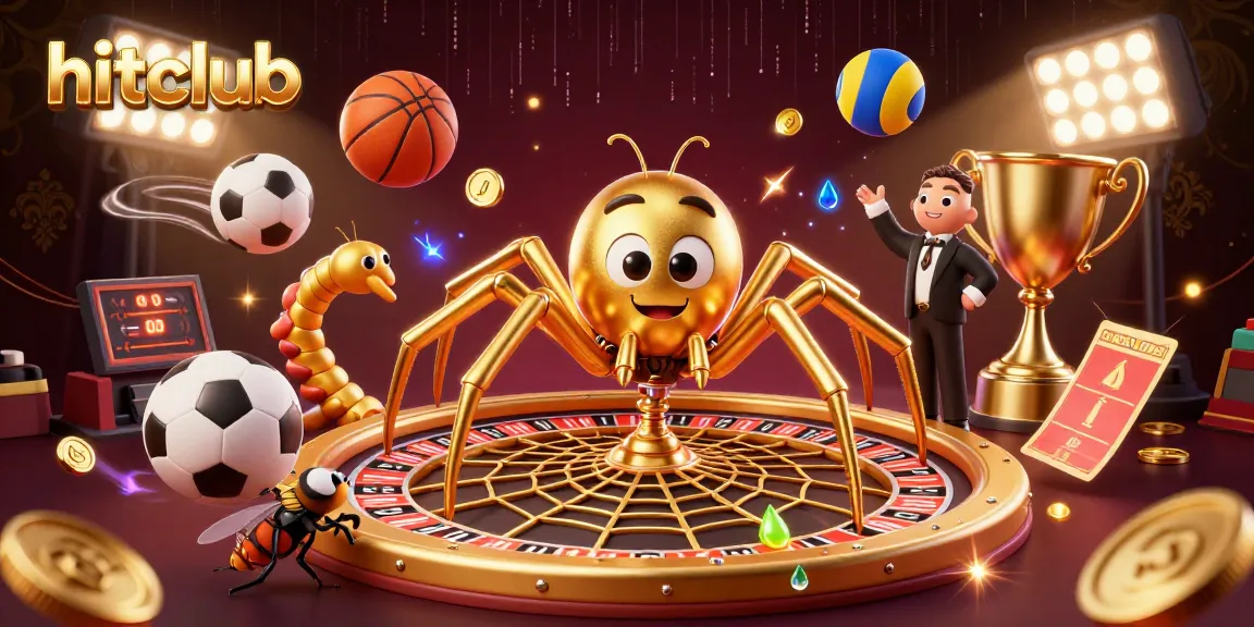 Hitclub offers an exciting gambling atmosphere with a spider-themed roulette and dynamic sports elements.